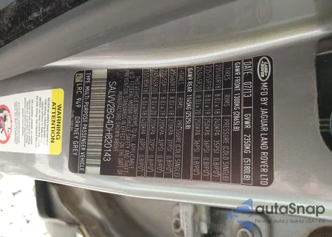 2013 Land Rover Range Rover Evoque Pure из США, поврежденный, VIN SALVV2BG4DH820143